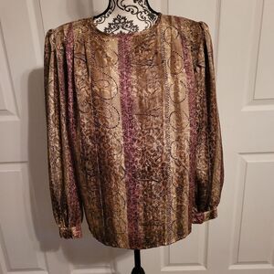 Vintage Nicola leopard print floral blouse‎